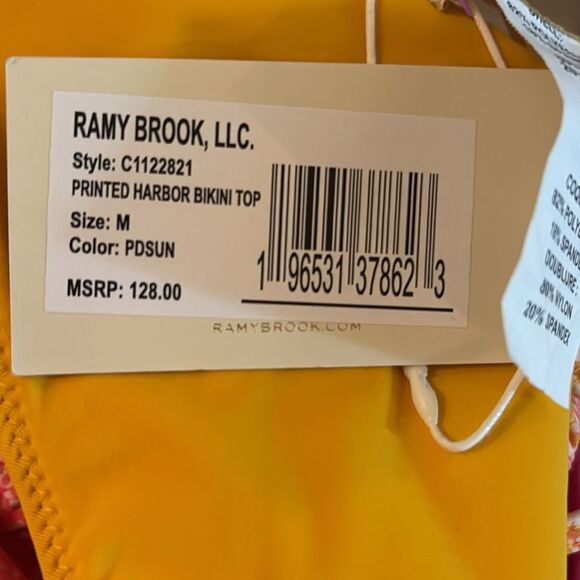 Ramy Brook Womens  Printed Harbor Bikini Top, Pink M NWT $128 - Picture 4 of 6